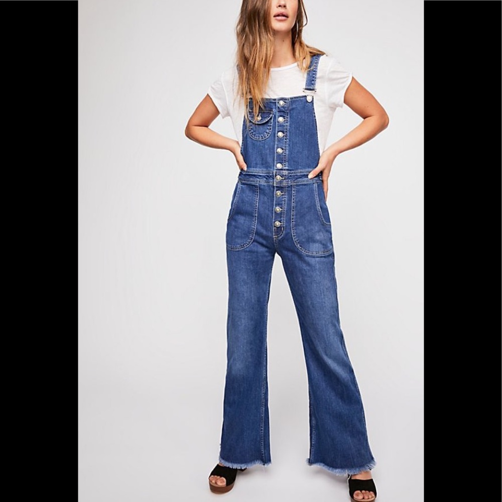 Free People bell bottom overalls